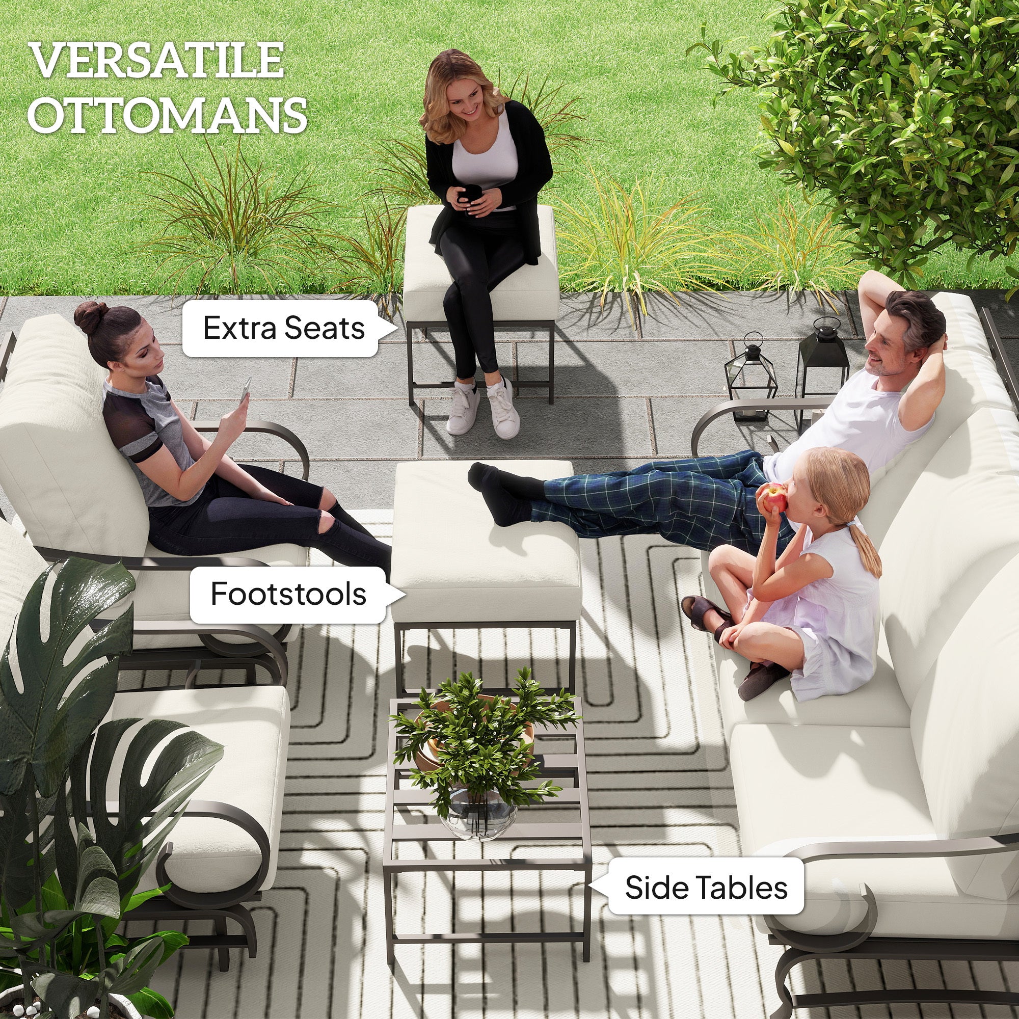 5 Piece Backyard Patio Furniture Set