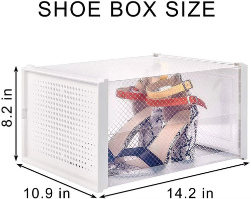 12 Pack Stackable Storage Shoe Box Organizer