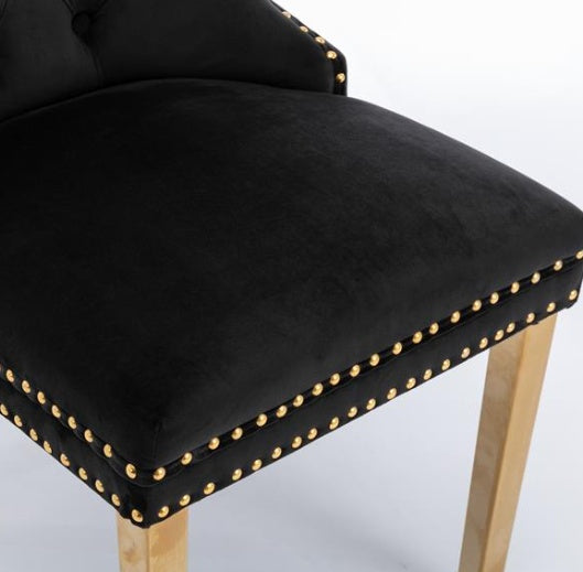 Contemporary Velvet Upholstered Dining Chairs-Set Of 2