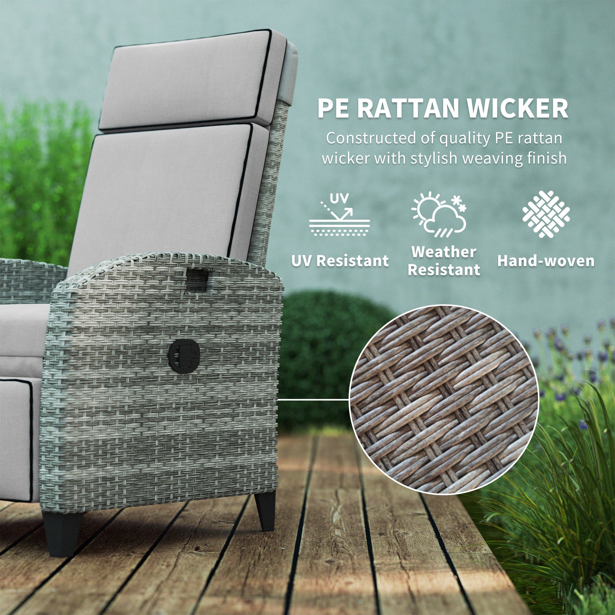 Outdoor Recliner Chair With Cushions