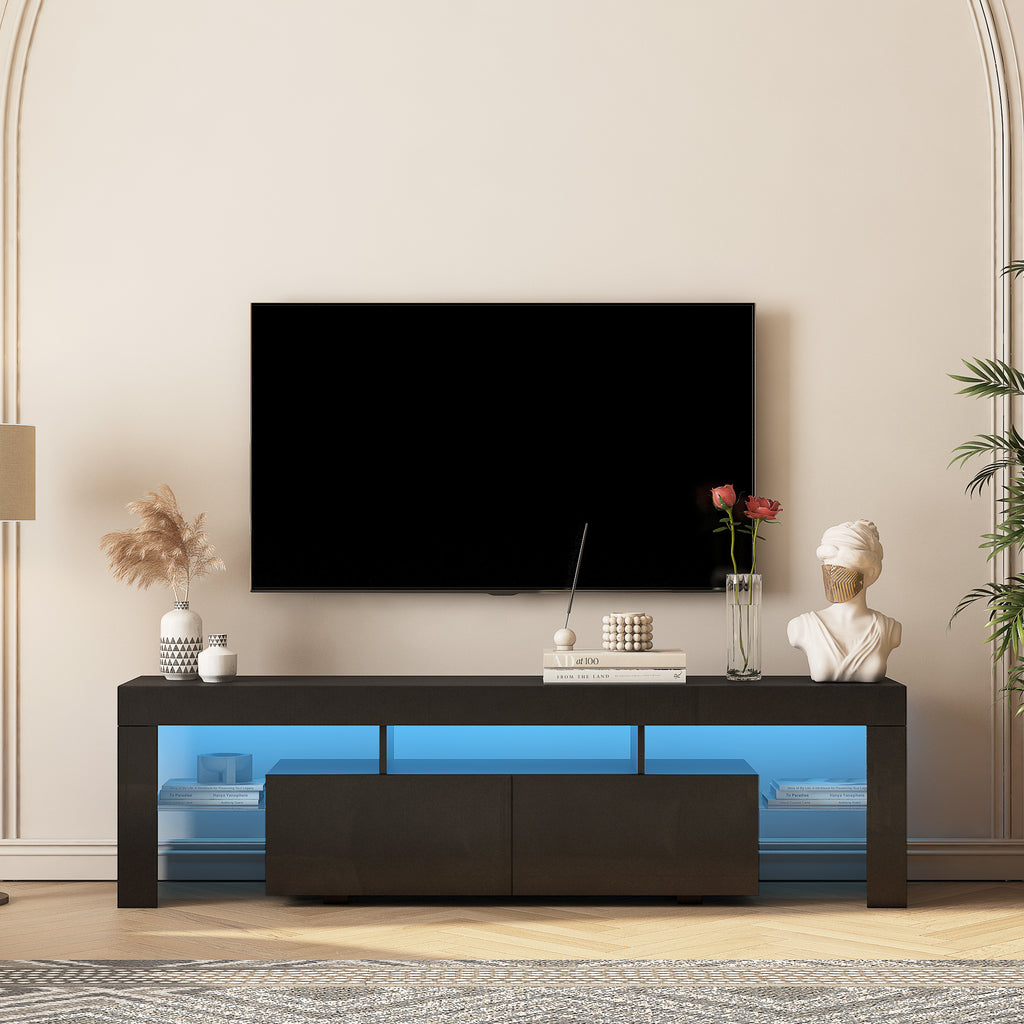 High Gloss TV Stand With LED Lights
