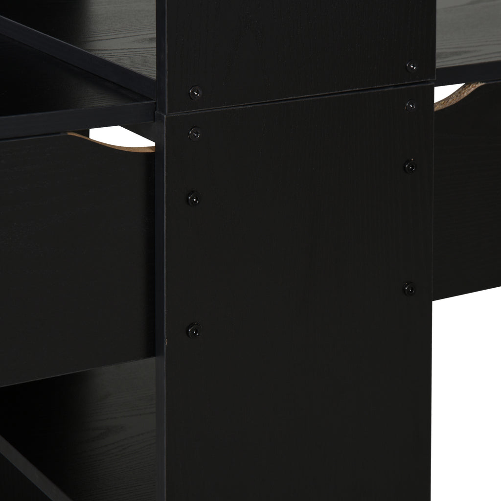 2-Person Desk With Bookshelf