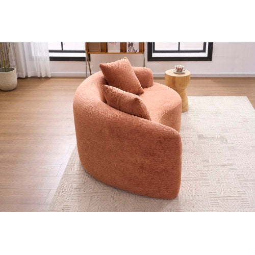 S Curved Chenille Sectional Sofa