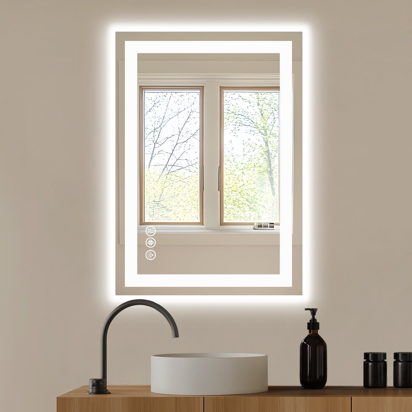 Anti-fog LED Mirror With Dual Light Source And Three Lighting Modes