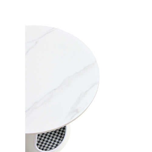 Set Of 2 Coffee Round Tables With A Marble-look Top