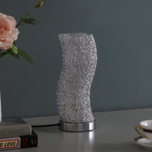 12-Inch Artemis Exposed Aluminum Wired Curve Table Lamp