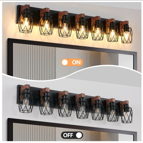 Industrial Vintage 7-Light Wall Sconce