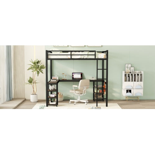 Loft Bed With Desk And Shelves