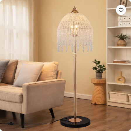 Elegant Crystal Floor Lamp Vintage Waterfall Design