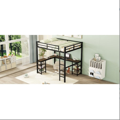 Loft Bed With Desk And Shelves