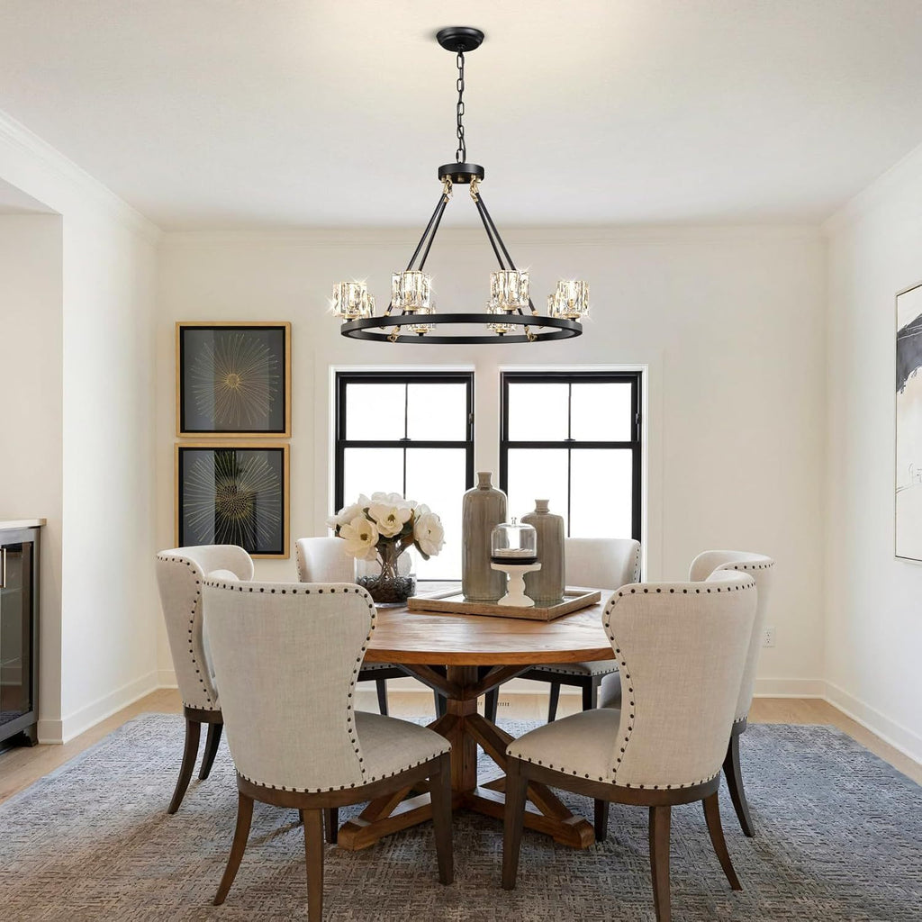 Black Wagon Wheel Chandelier