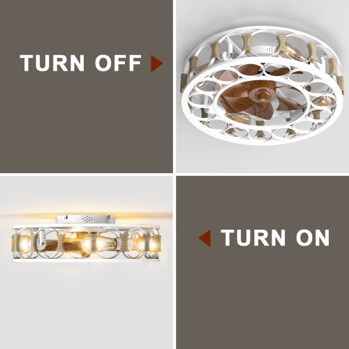 Cage Ceiling Fan With Light Remote Control