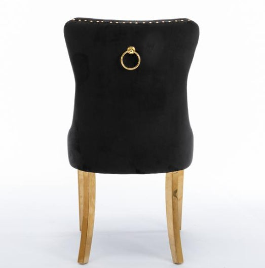 Contemporary Velvet Upholstered Dining Chairs-Set Of 2