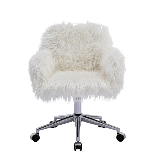 Modern Faux Fur Home Office Chairs, Hairy Chairs For Girls, Makeup Dressing Chairs