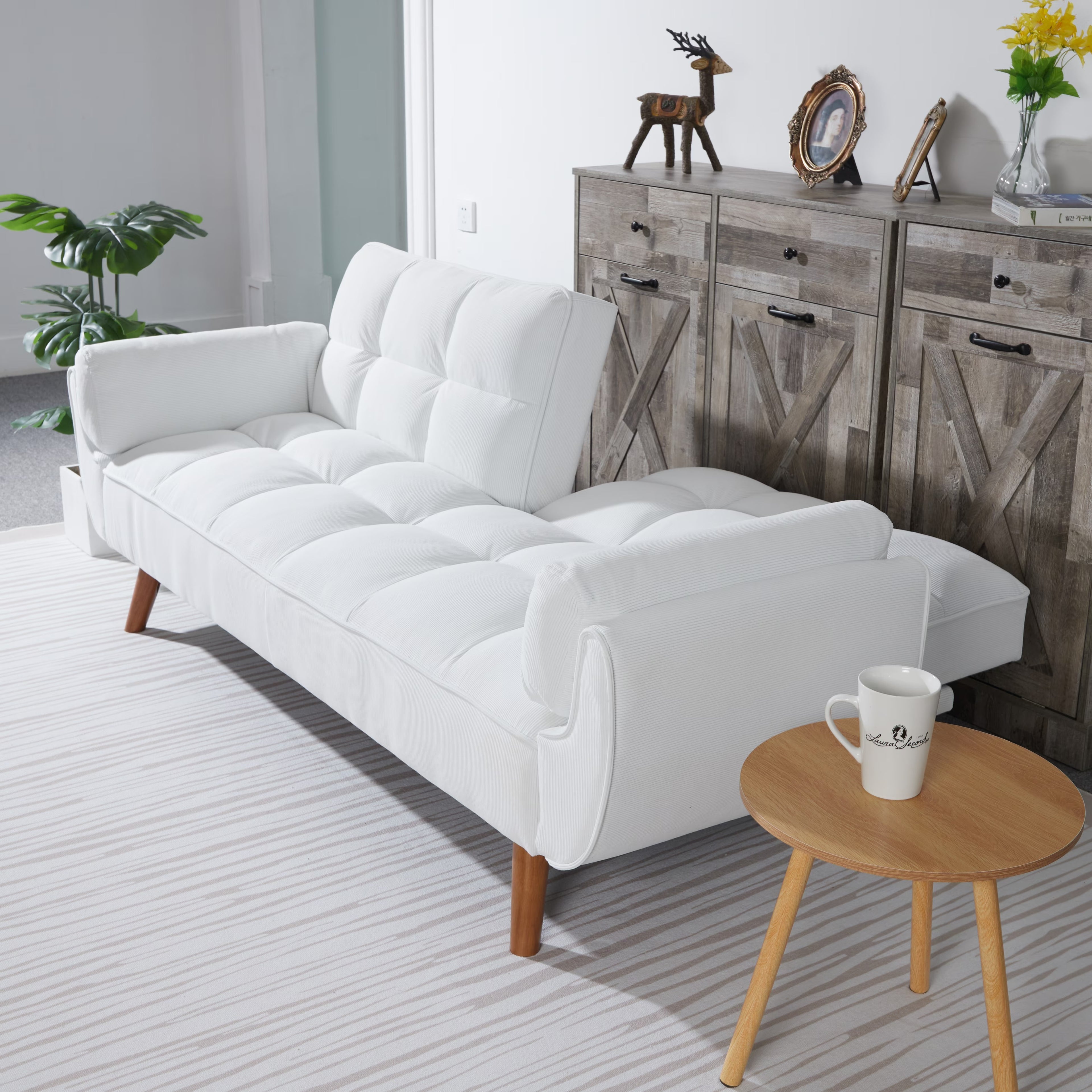 2064 Corduroy Sofa & Sofa Bed-White Icon