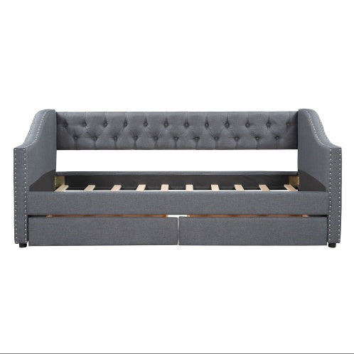 Upholstered Twin Daybed With Two Drawers