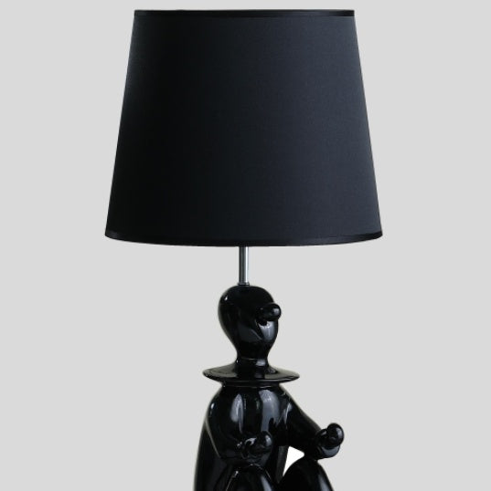 Black Modern Clown Phone Holder Resin Table Lamp