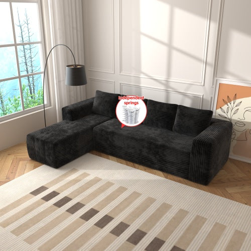 Cloud Sectional Couch With L-Shape Chaise,Corduroy Fabric