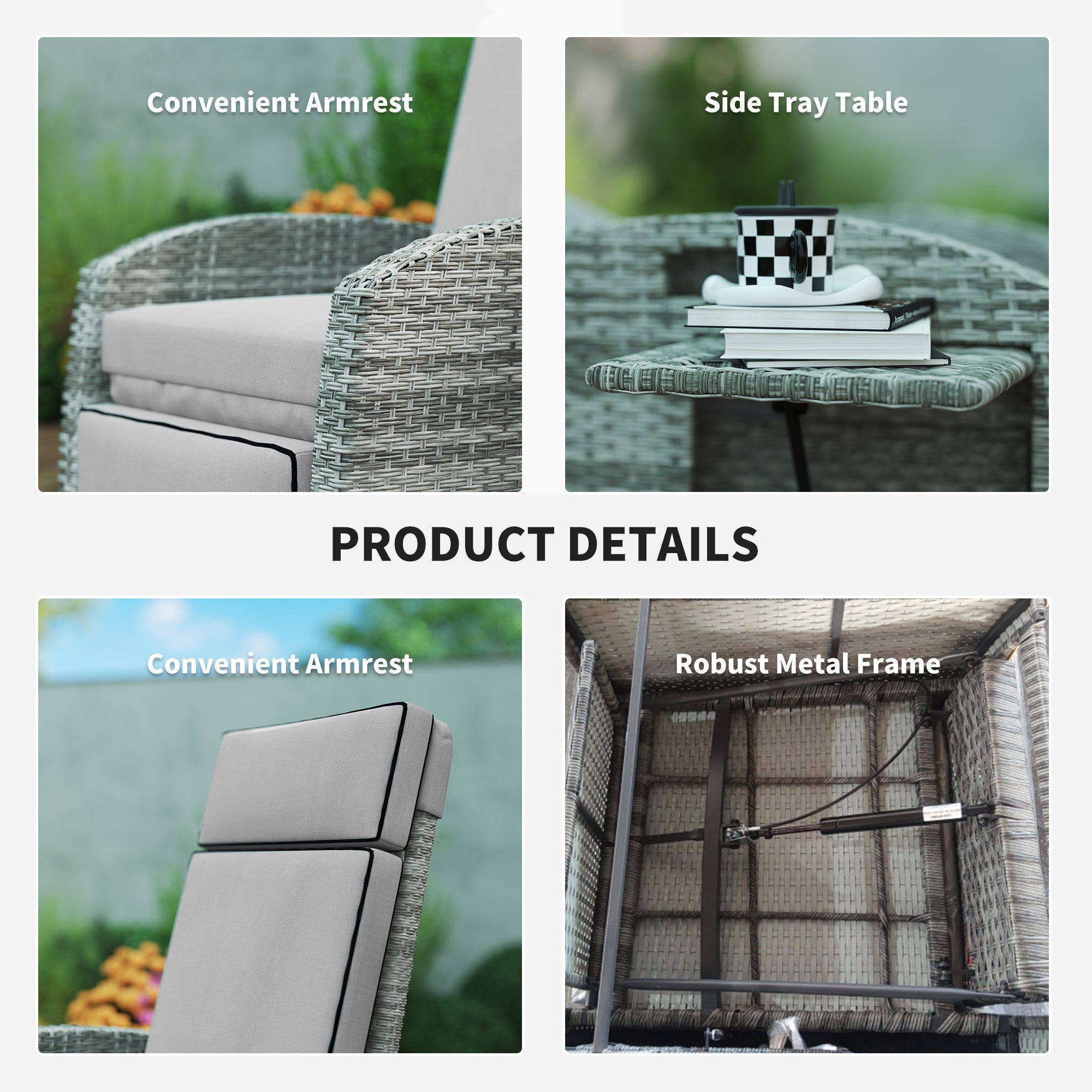 Outdoor Recliner Chair With Cushions