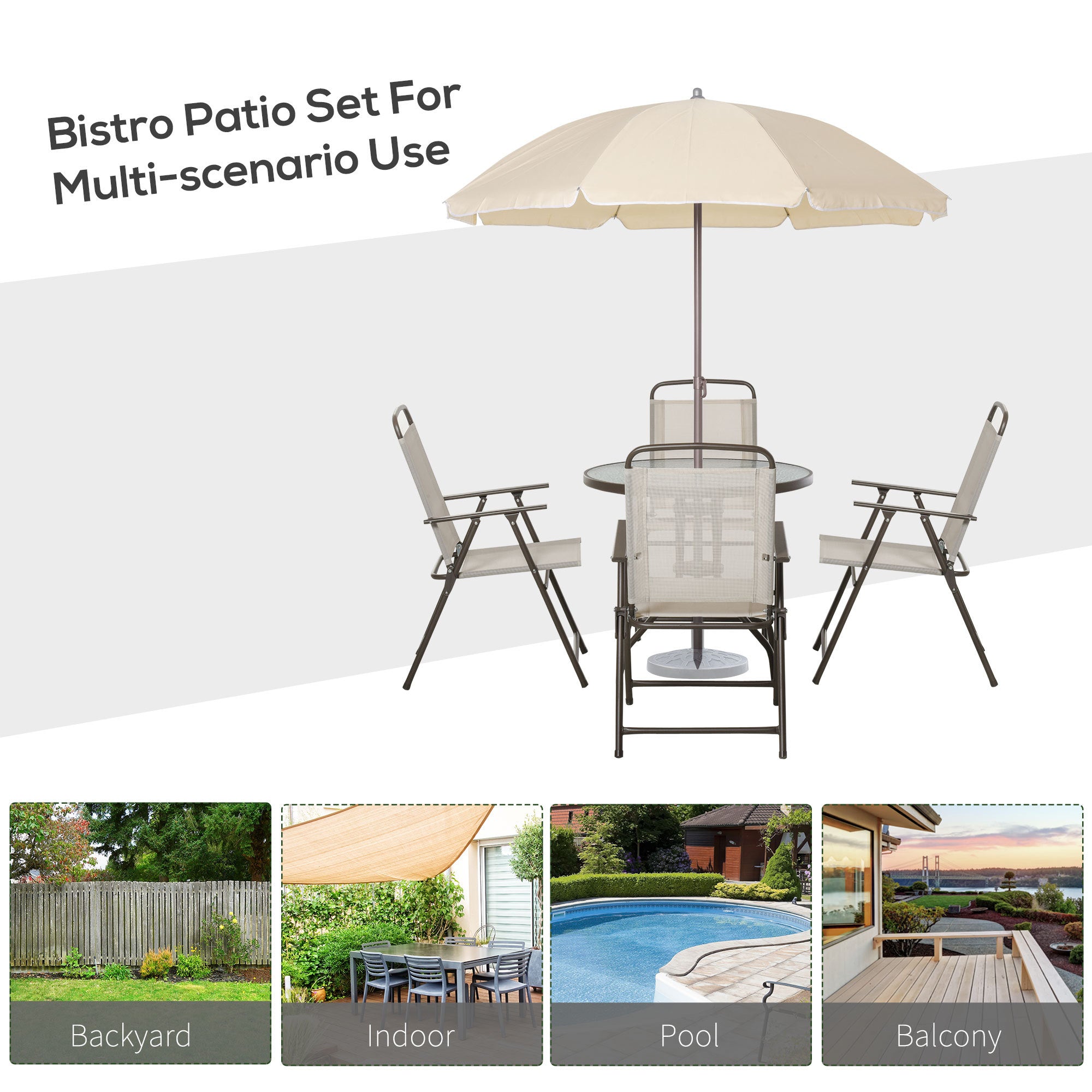 6-Piece Patio Dining Set With Umbrella