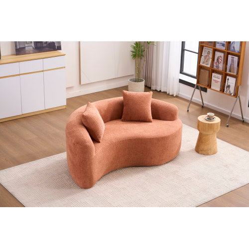 S Curved Chenille Sectional Sofa
