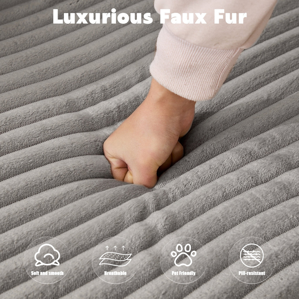 L-Shaped Compression Sofa Bed With Corduroy Fabric