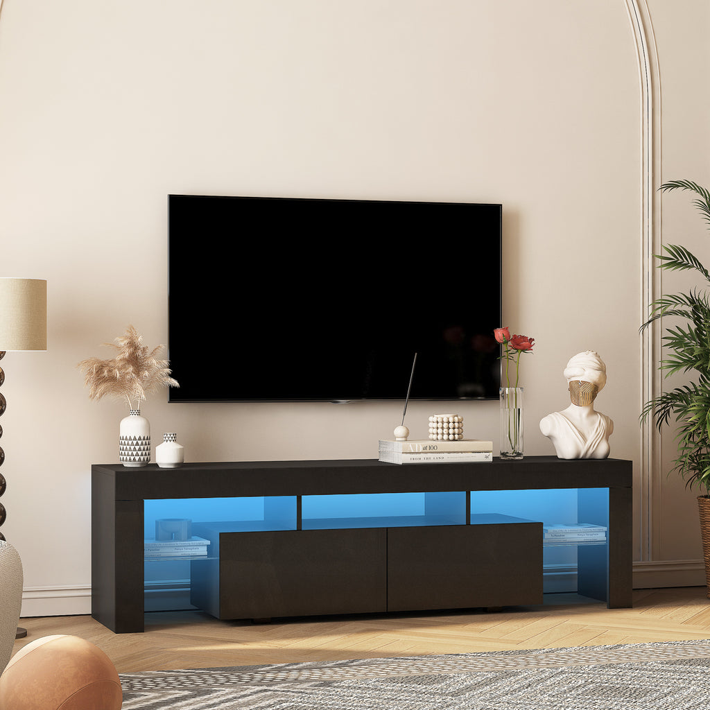 High Gloss TV Stand With LED Lights