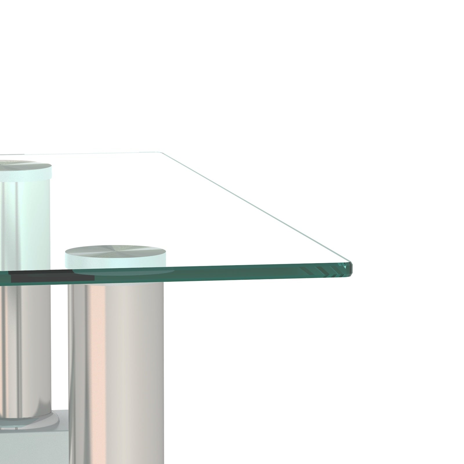 2-Pc Modern Tempered Glass Coffee Tables