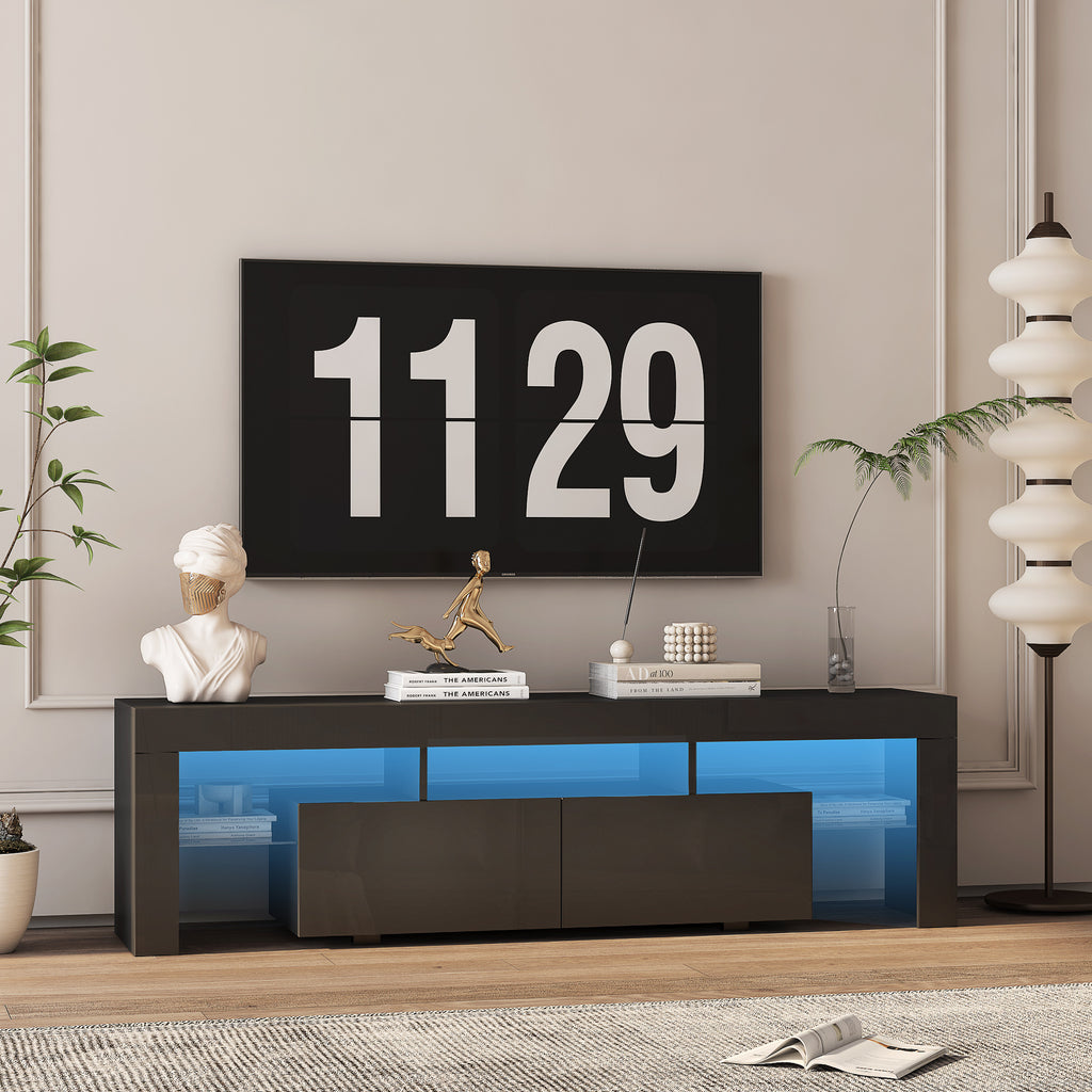 High Gloss TV Stand With LED Lights