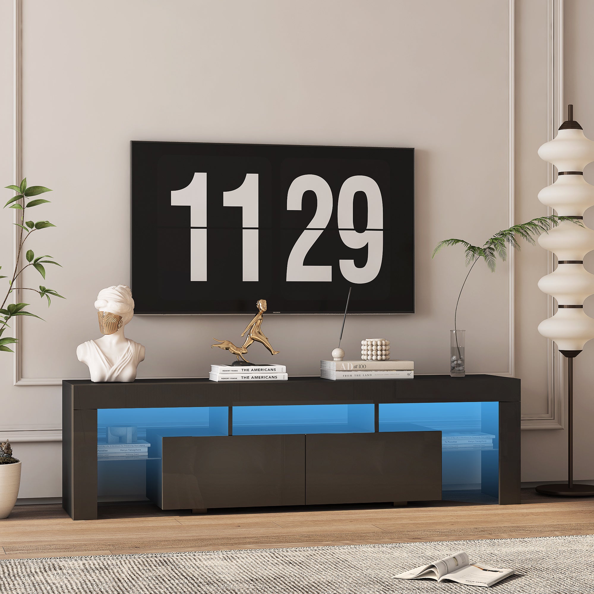 High Gloss TV Stand With LED Lights