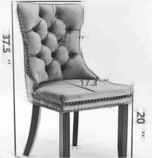 Contemporary Velvet Upholstered Dining Chairs-Set Of 2