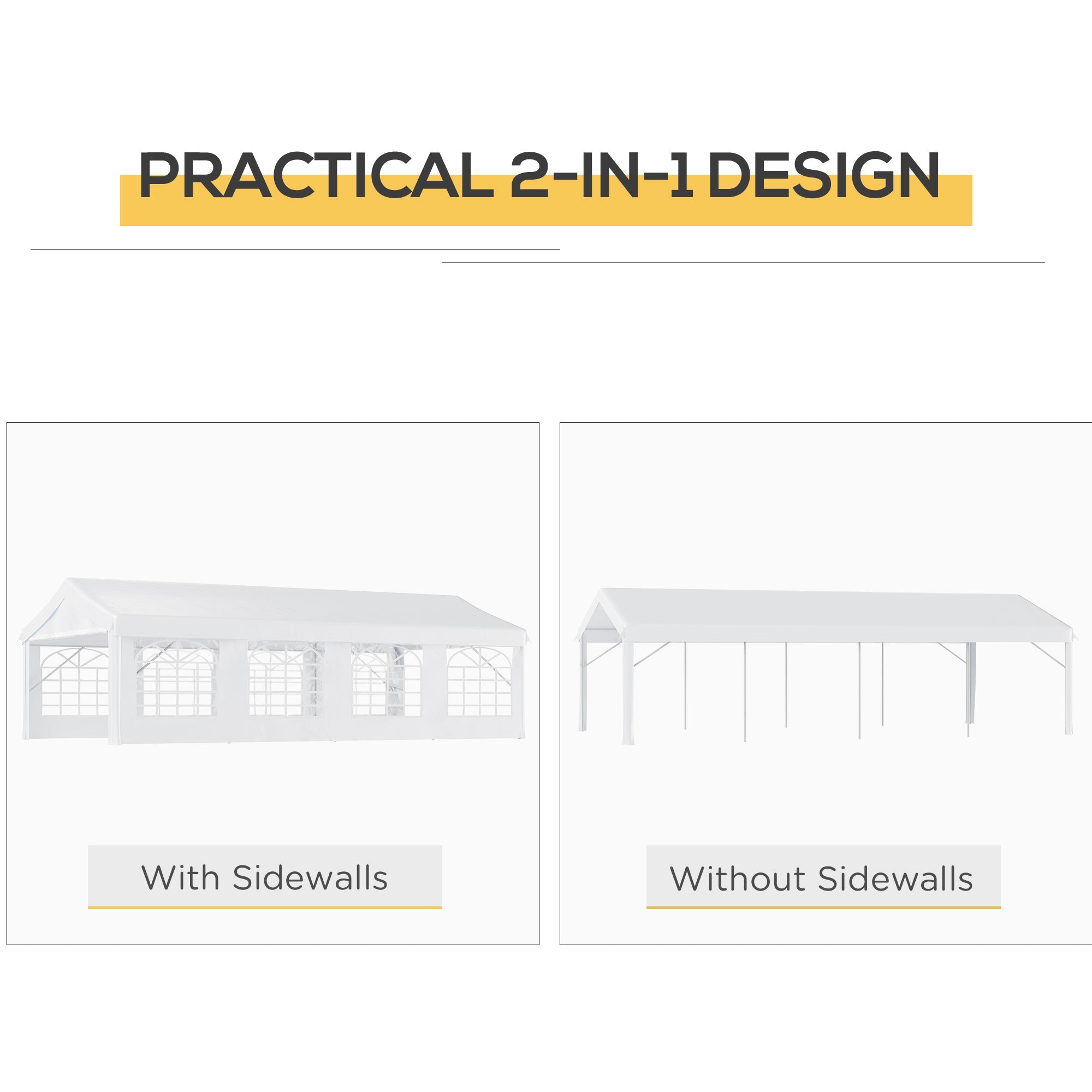 13'X26'Heavy-Duty Outdoor Carport-Party Event Tent