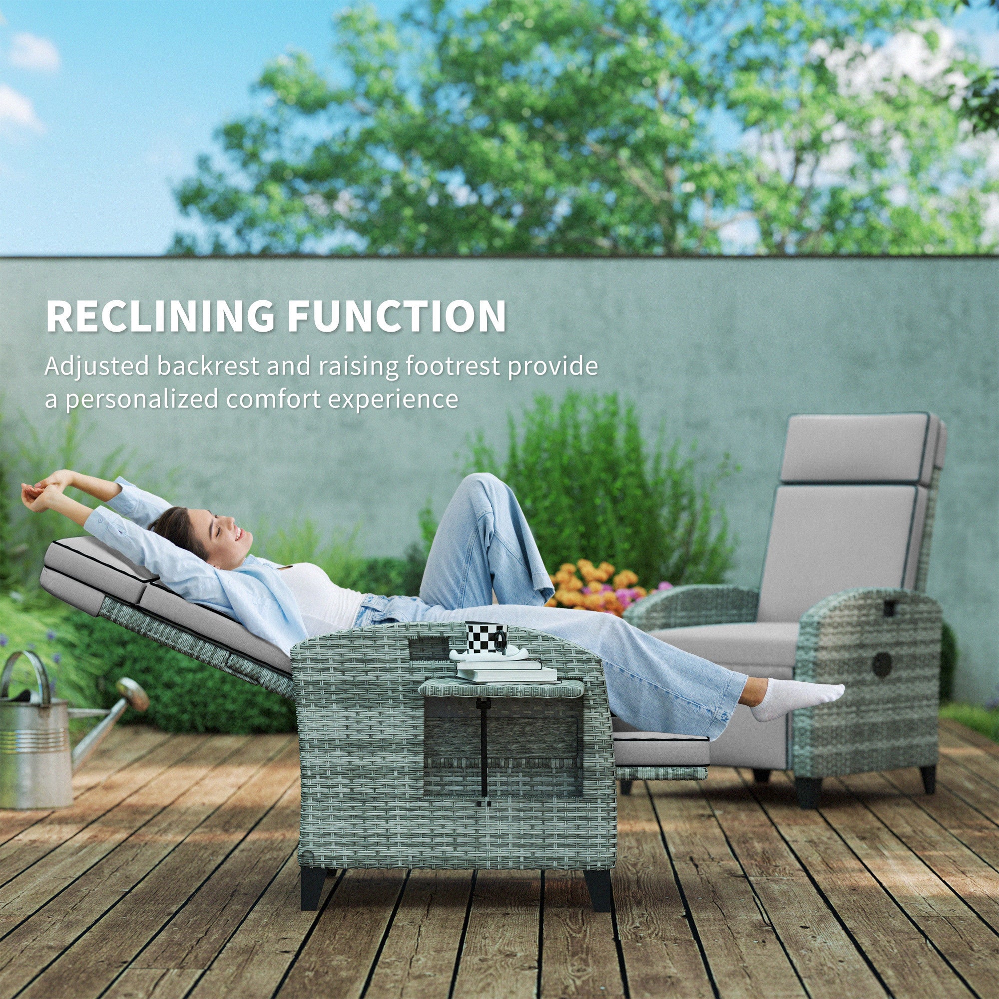 Outdoor Recliner Chair With Cushions