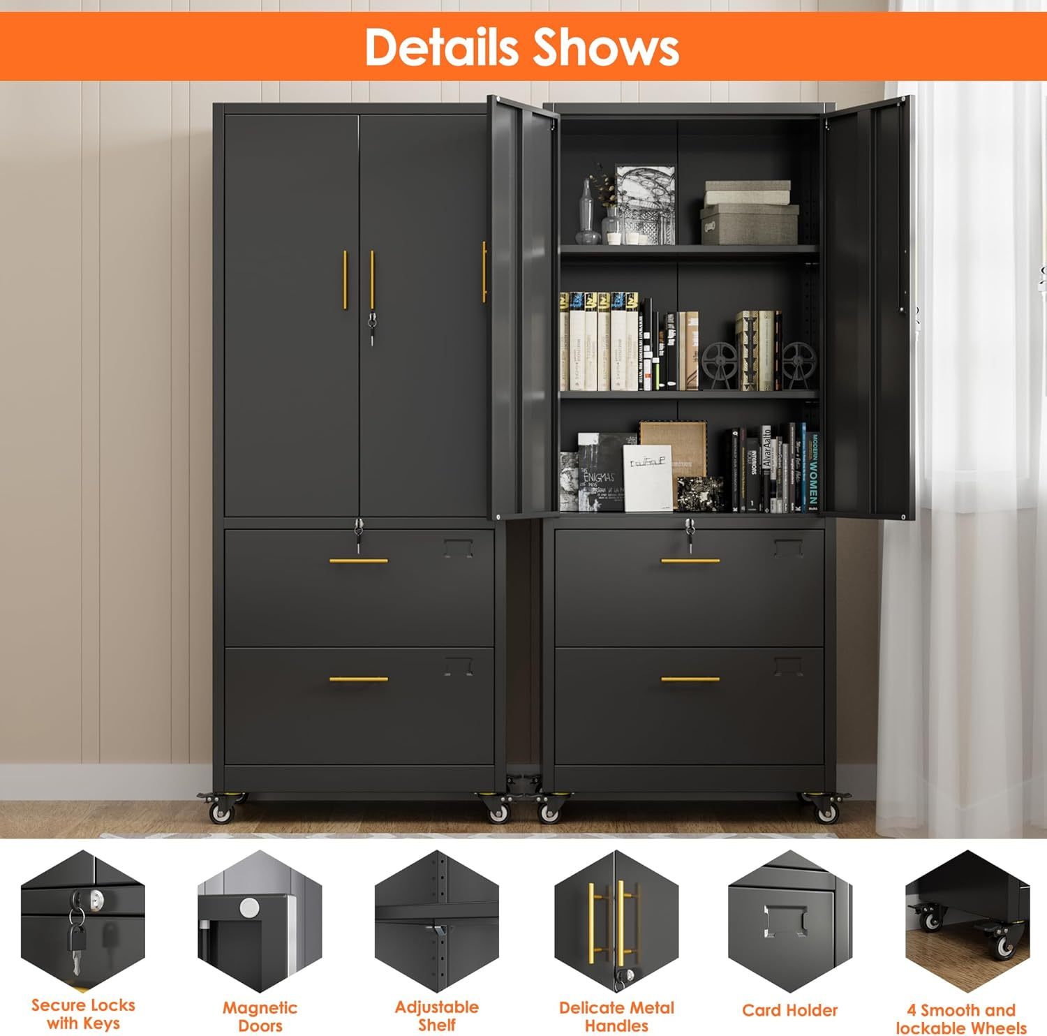 2 Drawers Storage Cabinet