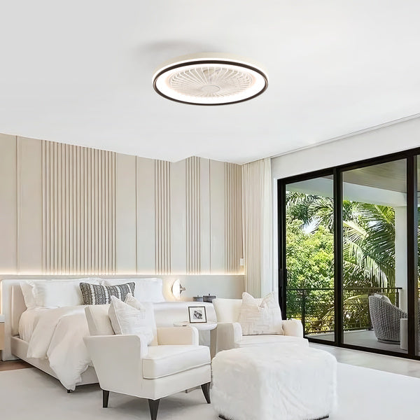 LED Ceiling Fan With Embedded Bladeless 6-speed Remote Control