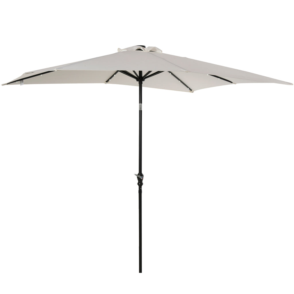 9 X 7 Ft Patio Umbrella With Crank, Solar LED Lights