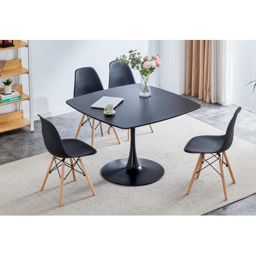 Fiberboard Black Dining Table