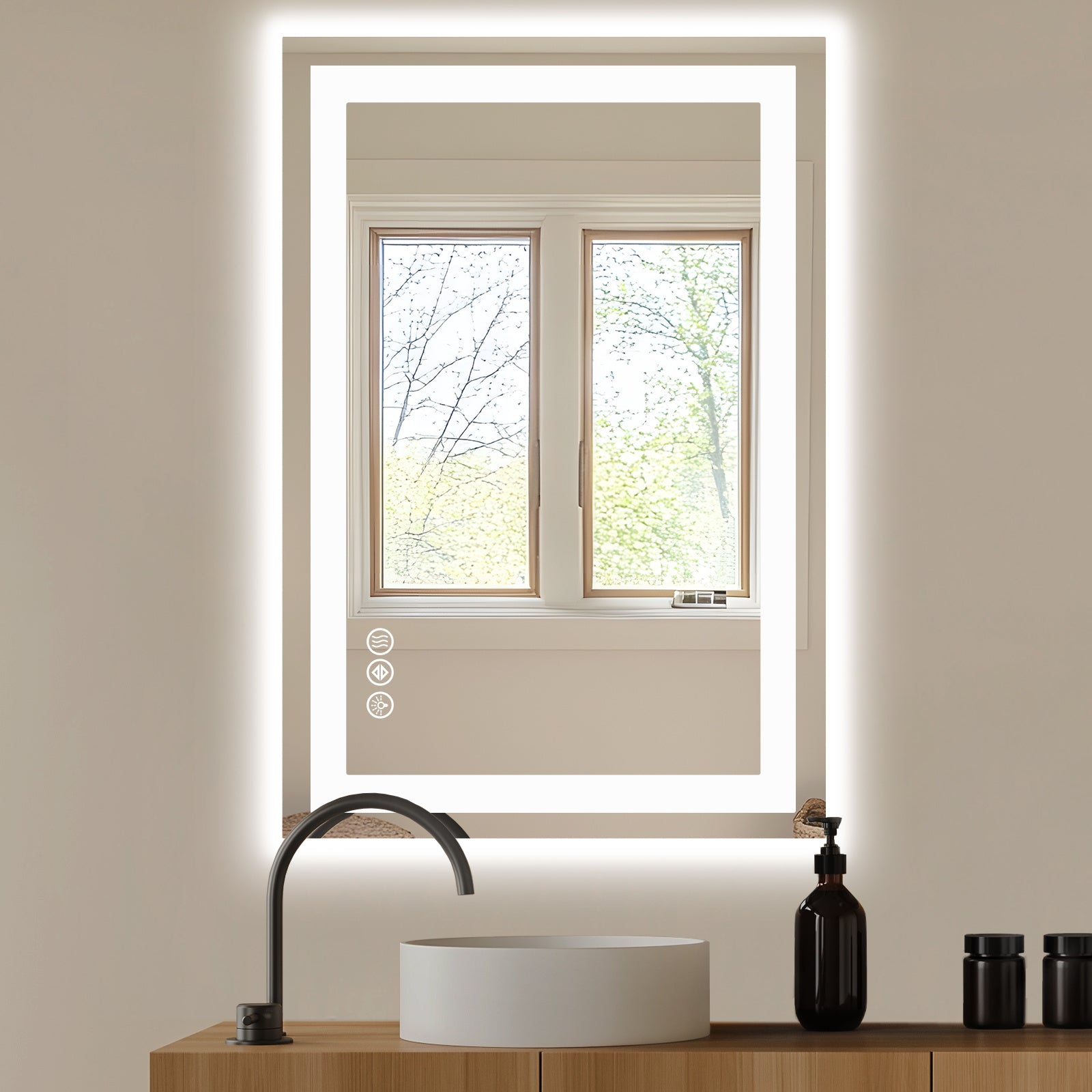 Anti-fog LED Mirror With Dual Light Source And Three Lighting Modes