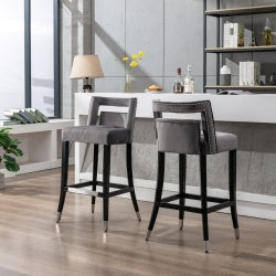 Suede Velvet Barstools
