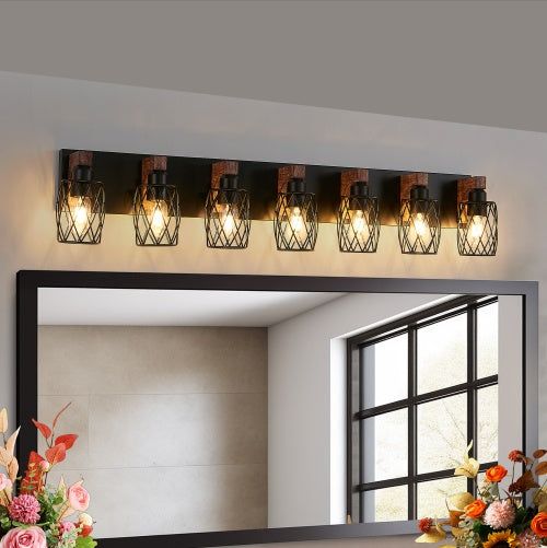 Industrial Vintage 7-Light Wall Sconce