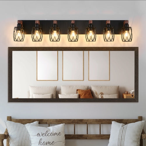 Industrial Vintage 7-Light Wall Sconce