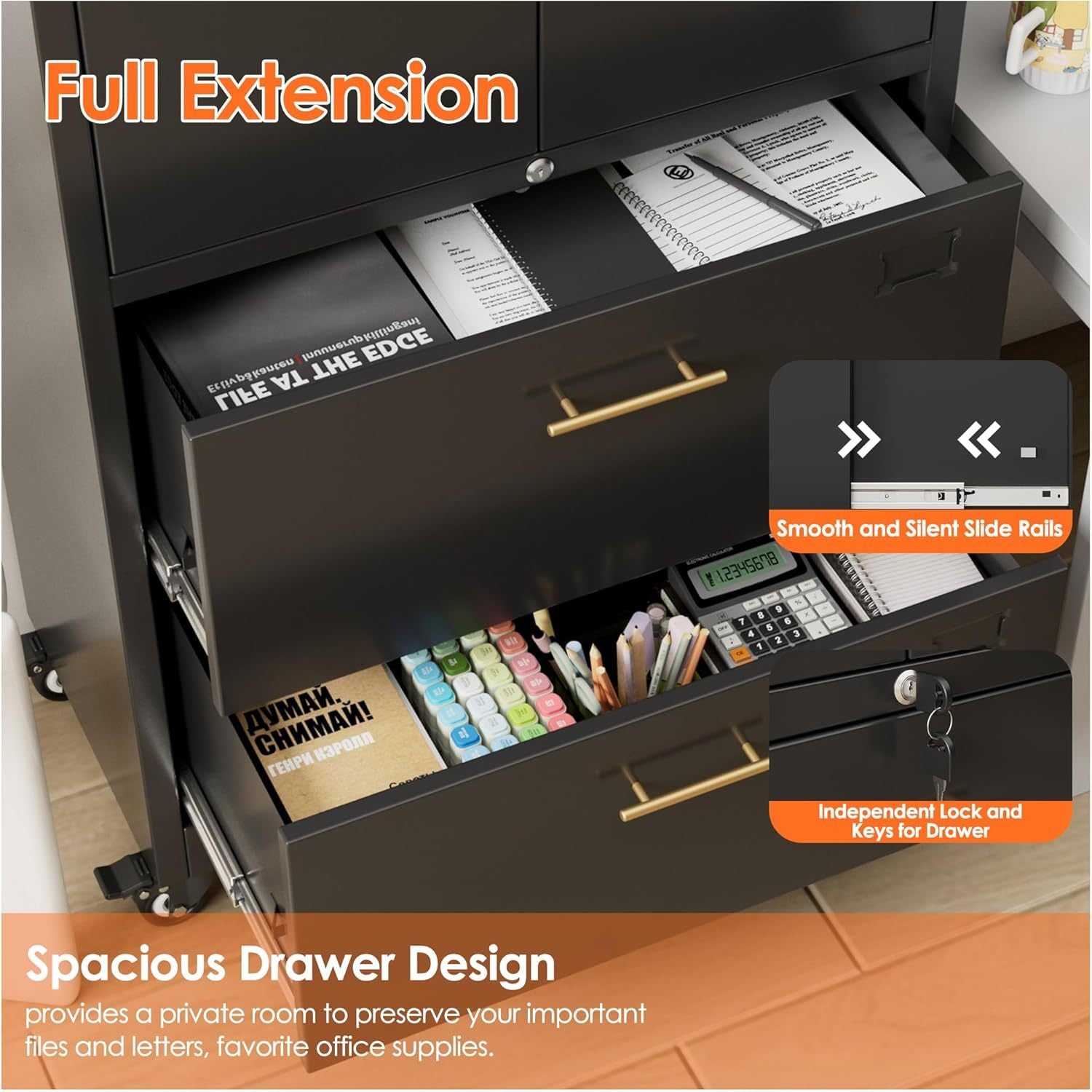 2 Drawers Storage Cabinet