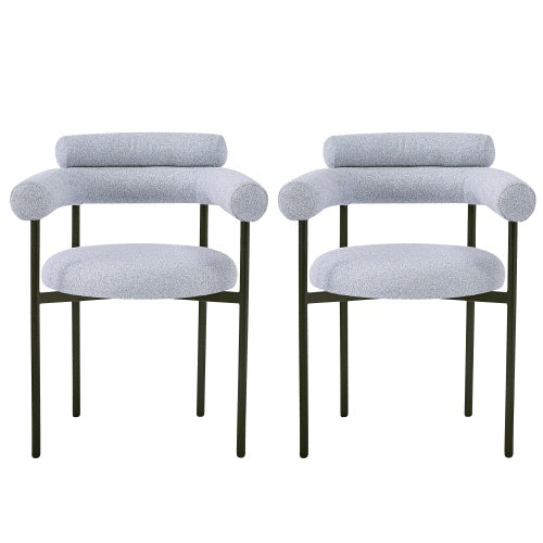 Upholstered Armchair Dining Chairs With Metal Legs
